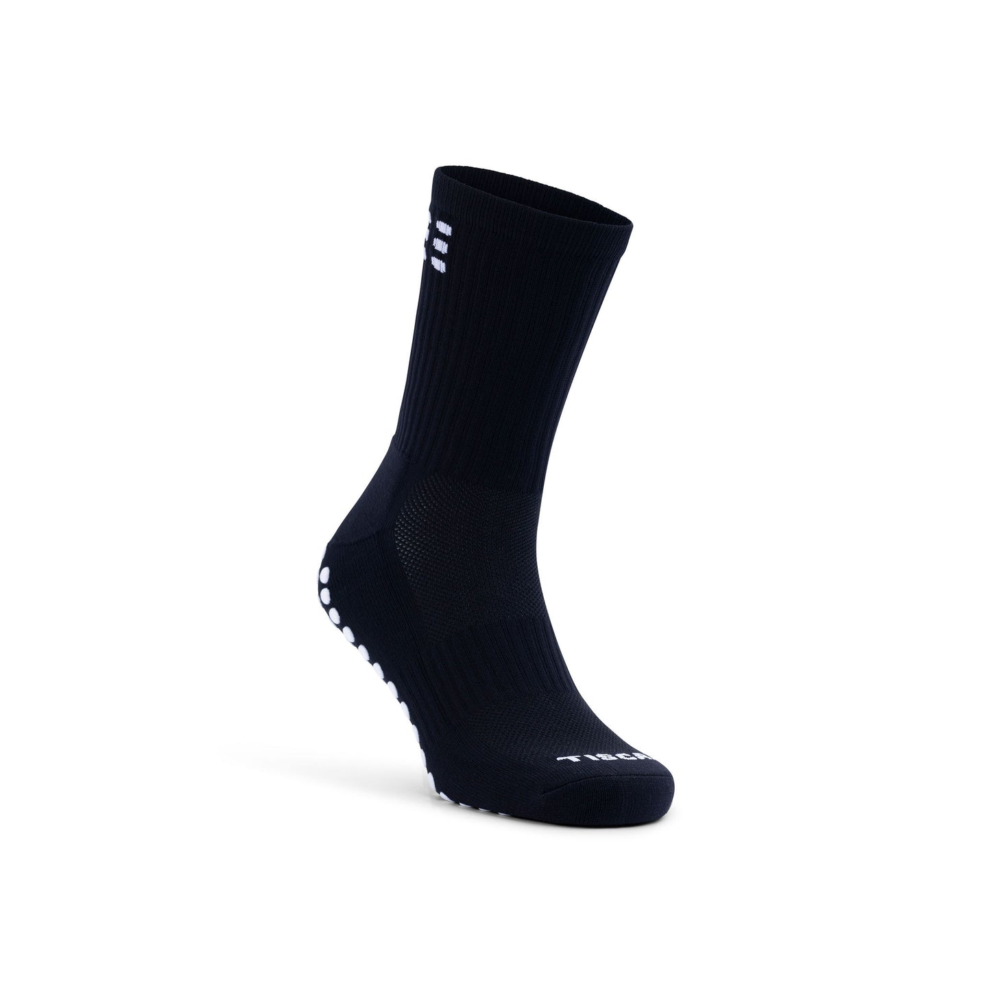 tiscal sports black grip socks front