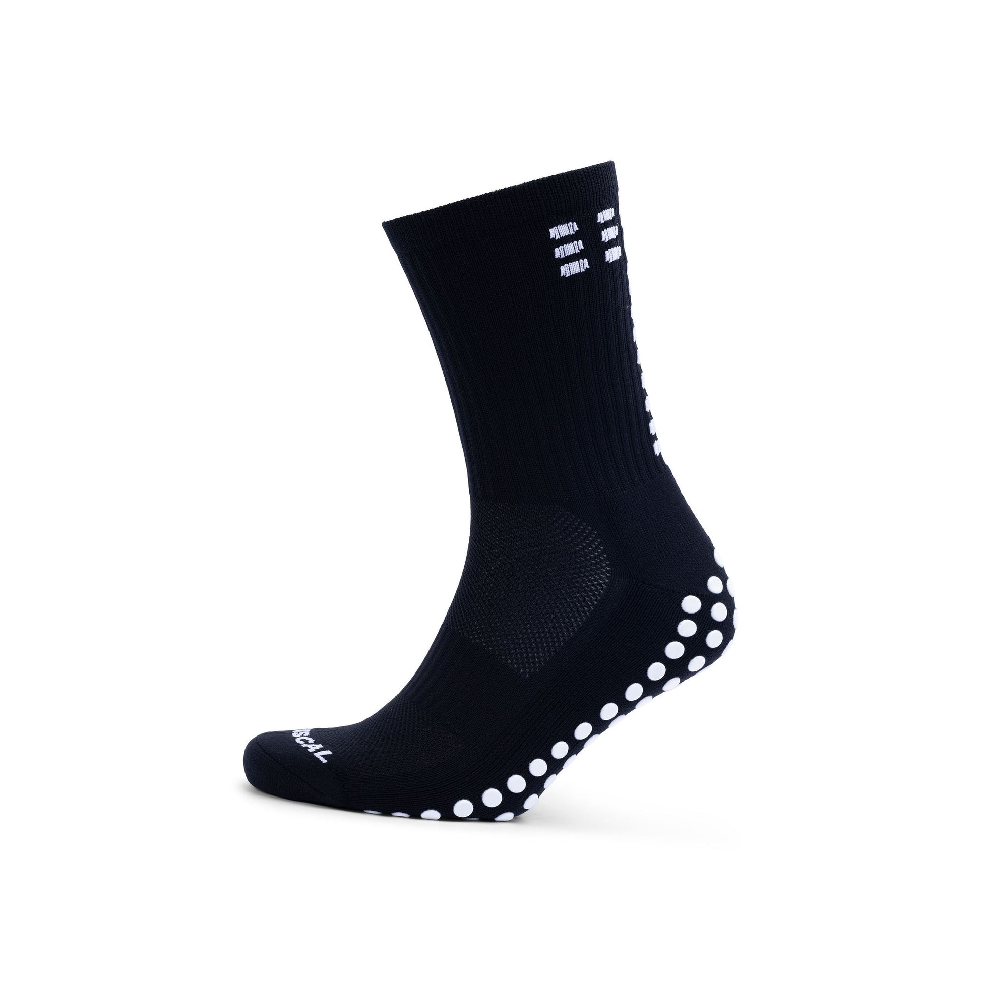 tiscal sports black grip socks side two