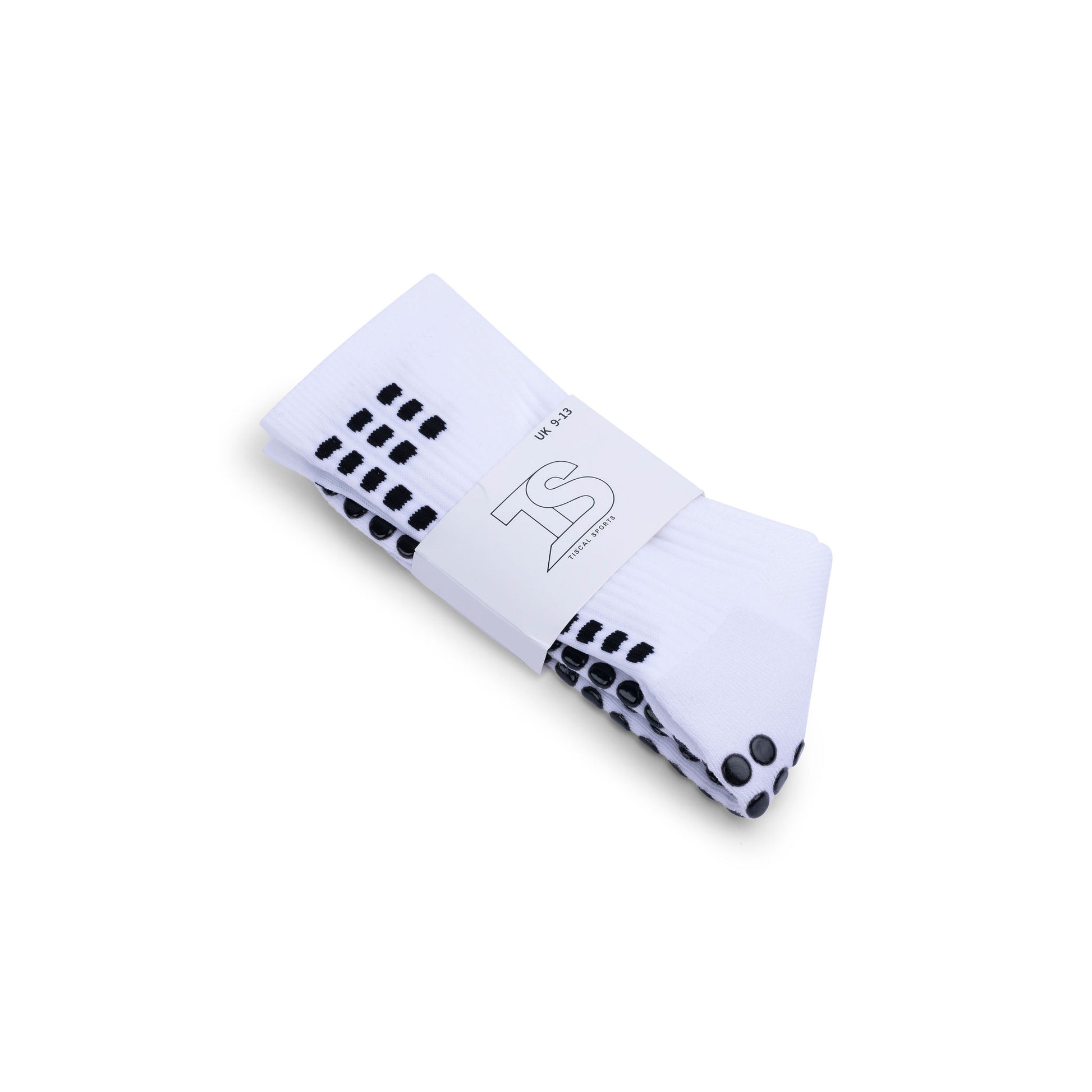 tiscal sports white grip socks package side
